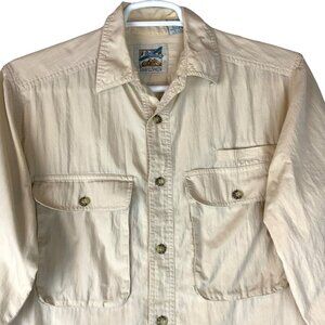 Travel Smith Shirt Mens Size Medium Vented Long Sleeve Safari Fishing Outdoors